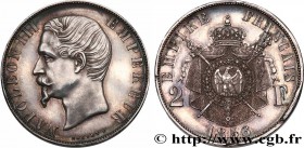 SECOND EMPIRE
Type : Essai de 2 francs Napoléon III, tête nue 
Date : 1856 
Quantity minted : --- 
Metal : silver 
Millesimal fineness : 900  ‰
Diamet...