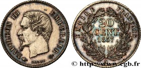 SECOND EMPIRE
Type : 20 centimes Napoléon III, tête nue, Grands Différents 
Date : 1857 
Mint name / Town : Paris 
Quantity minted : 839515 
Metal : s...