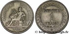 III REPUBLIC
Type : Essai de 1 franc Chambres de Commerce en nickel 
Date : 1920 
Mint name / Town : Paris 
Metal : nickel 
Diameter : 23  mm
Orientat...