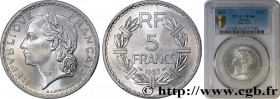 IV REPUBLIC
Type : 5 francs Lavrillier, aluminium 
Date : 1952 
Quantity minted : 4.000.000 
Metal : aluminium 
Diameter : 31  mm
Orientation dies : 6...