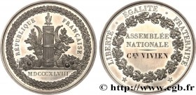 SECOND REPUBLIC
Type : Médaille parlementaire 
Date : 1848 
Mint name / Town : 02 - Aisne 
Metal : silver 
Diameter : 50  mm
Weight : 70,71  g.
Edge :...