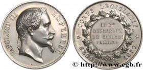 SECOND EMPIRE
Type : Médaille, corps législatif, session de 1870 
Date : 1870 
Mint name / Town : 03 - Allier 
Metal : silver 
Diameter : 51  mm
Weigh...