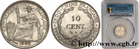FRENCH INDOCHINA
Type : 10 Centièmes 
Date : 1885 
Mint name / Town : Paris 
Quantity minted : 2040000 
Metal : silver 
Millesimal fineness : 900  ‰
D...