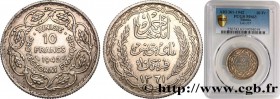 TUNISIA - FRENCH PROTECTORATE
Type : 10 Francs au nom du Bey Ahmed an 1361 
Date : 1942 
Mint name / Town : Paris 
Quantity minted : 1103 
Metal : sil...