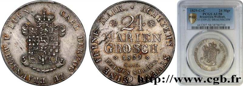 GERMANY - BRUNSWICK-WOLFENBUTTEL - KARL II
Type : 24 Mariengroschen 
Date : 1829...