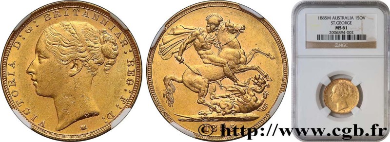 AUSTRALIA - VICTORIA
Type : 1 Souverain type Saint-Georges 
Date : 1885 
Mint na...