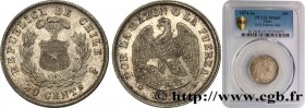 CHILE - REPUBLIC
Type : 20 Centavos 
Date : 1874 
Mint name / Town : Santiago 
Metal : silver 
Millesimal fineness : 835  ‰
Diameter : 23  mm
Orientat...