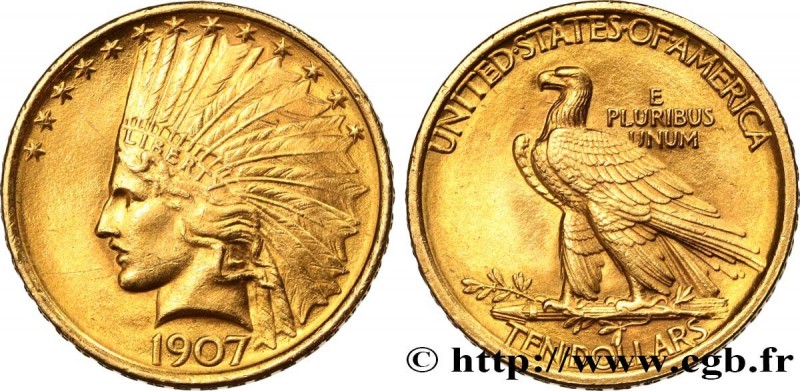 UNITED STATES OF AMERICA
Type : 10 Dollars "Indian Head", 1e type 
Date : 1907 
...