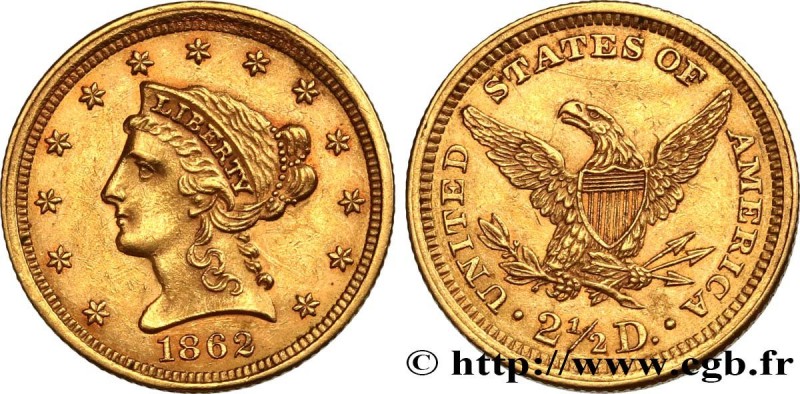 UNITED STATES OF AMERICA
Type : 2 1/2 Dollars type “Liberty Head” 
Date : 1862 
...