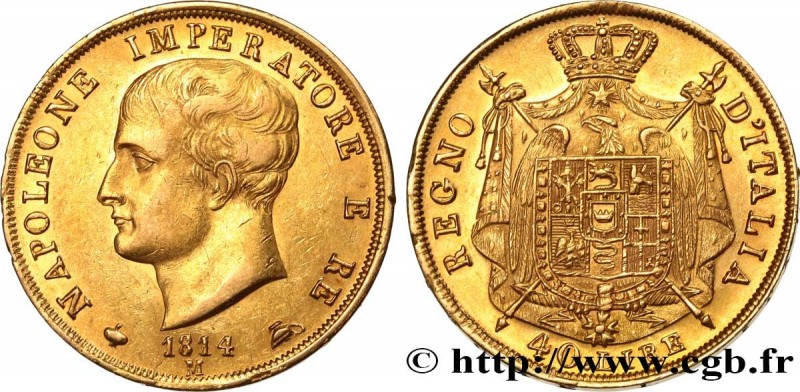 ITALY - KINGDOM OF ITALY - NAPOLEON I
Type : 40 Lire 
Date : 1814 
Mint name / T...