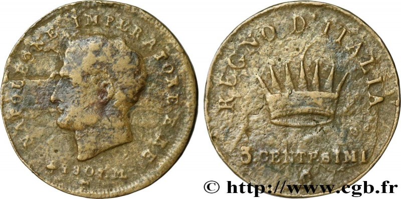 ITALY - KINGDOM OF ITALY - NAPOLEON I
Type : Épreuve 3 Centesimi 
Date : 1807 
M...