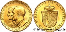 LIECHTENSTEIN - PRINCIPALITY OF LIECHTENSTEIN - FRANCIS JOSEPH II
Type : 50 Franken 
Date : 1956 
Quantity minted : 17000 
Metal : gold 
Millesimal fi...