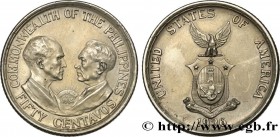 PHILIPPINES
Type : 50 Centavos création du Commonwealth Murphy-Quezon 
Date : 1936 
Mint name / Town : Manille 
Quantity minted : 20000 
Metal : silve...