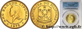 PHILIPPINES
Type : 1000 Piso 3e anniversaire de la New Society 
Date : 1975 
Quantity minted : 23000 
Metal : gold 
Millesimal fineness : 900  ‰
Diame...