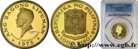 PHILIPPINES
Type : 1000 Piso Proof 3e anniversaire de la New Society 
Date : 1975 
Quantity minted : 13000 
Metal : gold 
Millesimal fineness : 900  ‰...