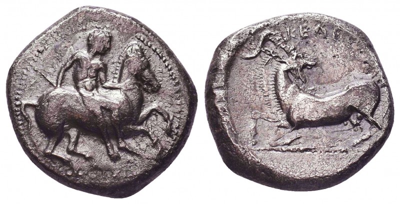 Cilicia. Kelenderis. Circa 350-330 BC. Stater . Youthful nude rider holding the ...