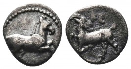 CILICIA, Kelenderis. Circa 425-400 BC. AR Obol

Condition: Very Fine

Weight: 0.70 gr
Diameter: 9 mm