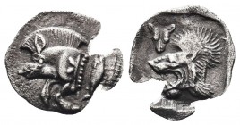 Mysia, Kyzikos AR Obol. Circa 450-400 BC. 

Condition: Very Fine

Weight: 0.30 gr
Diameter: 9 mm