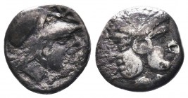 Greek . 4th century BC. AR Obol

Condition: Very Fine

Weight: 1.20 gr
Diameter: 11 mm