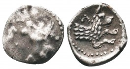 Greek .Cilicia 4th century BC. AR Obol

Condition: Very Fine

Weight: 0.60 gr
Diameter: 11 mm
