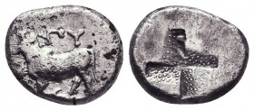 Byzantion , Thrace. AR Siglos c. 340-320 BC.

Condition: Very Fine

Weight:2.40 gr
Diameter: 13 mm