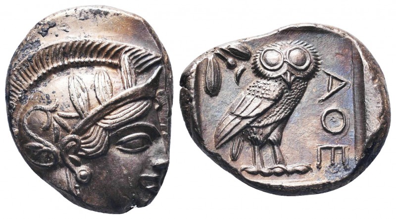 Attica, Athens AR Tetradrachm. Circa 454-404 BC. Helmeted head of Athena right /...