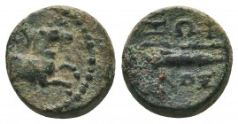 Greek . Ae (Circa 300-100 BC).

Condition: Very Fine

Weight: 2.30 gr
Diameter: 12 mm