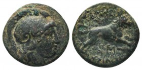 KINGS OF THRACE (Macedonian). Lysimachos (305-281 BC). Ae Unit. Lysimacheia. 

Condition: Very Fine

Weight: 4.20 gr
Diameter: 19 mm