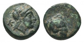 Greek . Ae (Circa 300-100 BC).

Condition: Very Fine

Weight: 1.00 gr
Diameter: 10 mm