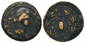 Kings of Kommagene, Iotape Æ AD 38-72.

Condition: Very Fine

Weight: 10.20 gr
Diameter: 27 mm