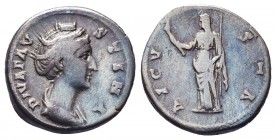 Diva Faustina I (+141 AD). AR Denarius

Condition: Very Fine

Weight: 3.30 gr
Diameter: 18 mm