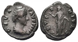 Diva Faustina I (+141 AD). AR Denarius

Condition: Very Fine

Weight: 2.90 gr
Diameter: 19 mm