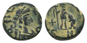 Vandals and Goths, Ostrogoths. Pseudo-Imperial coinage copying Leo I. A.D. 457-474. AE nummus

Condition: Very Fine

Weight: 1.70 gr
Diameter: 11 mm