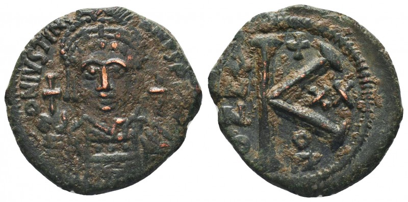 Justinianus I (527-565 AD). AE Half Follis 

Condition: Very Fine

Weight: 9.60 ...