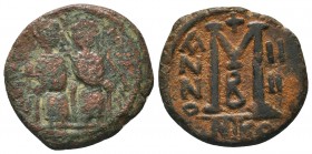 Justin II , with Sophia (565-578 AD). AE Follis

Condition: Very Fine

Weight: 14.80 gr
Diameter: 29 mm