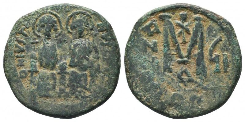 Justin II , with Sophia (565-578 AD). AE Follis

Condition: Very Fine

Weight: 1...