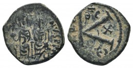 Justin II , with Sophia (565-578 AD). AE Half Follis

Condition: Very Fine

Weight: 5.30 gr
Diameter: 20 mm