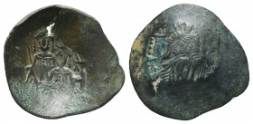 Cup Coins of the Late Byzantine Empire. 

Condition: Very Fine

Weight: 2.60 gr
Diameter: 27 mm