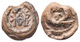 BYZANTINE LEAD SEALS. (Circa 9th-12th centuries).

Condition: Very Fine

Weight: 5.40 gr
Diameter: 17 mm