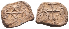 BYZANTINE LEAD SEALS. (Circa 9th-12th centuries).

Condition: Very Fine

Weight: 12.20 gr
Diameter: 24 mm
