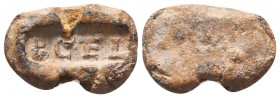 BYZANTINE Lead Tessara. (Circa 9th-12th centuries).

Condition: Very Fine

Weight: 5.20 gr
Diameter: 19 mm