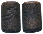 Cylinder Seal with a sun and stag symbols, 19th-17th century BC. 

Condition: Very Fine

Weight: 8.05 gr
Diameter: 22 mm