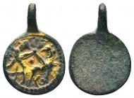 Viking Gold inlaid Bronze Amulet, 9th - 12th C. AD.

Condition: Very Fine

Weight: 1.6 gr
Diameter: 19 mm