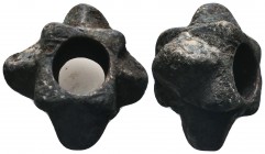 EXCEPTIONAL BRONZE ROMAN BYZANTINE PYRAMIDAL KNOBBED CAVALRY MACE HEAD,

Condition: Very Fine

Weight: 180 gr
Diameter: 45 mm