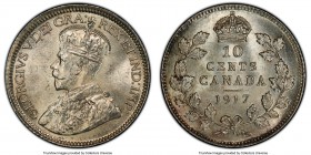 George V 10 Cents 1917 MS65 PCGS, Ottawa mint, KM23. A sparkling gem with light tone and bold features over both sides. From the Walczak Collection

H...