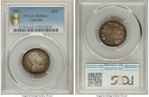 Edward VII 25 Cents 1903 MS64+ PCGS, London mint, KM11. Infused with rich autumnal color that darkens at the rims and a turquoise shadow that frames t...