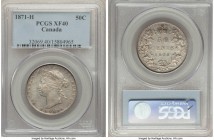 Victoria 50 Cents 1871-H XF40 PCGS, Heaton mint, KM6. Offered in a typically encountered condition, with moderate wear over the light gray surfaces, a...