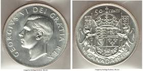 George VI 50 Cents 1949 MS66 ICCS, Royal Canadian mint, KM45. A sterling-white example, free of tone, with nearly pristine surfaces and full-bodied lu...