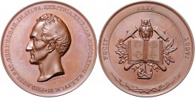 Anhalt - Bernburg Alexander Carl 1834-1863 Bronzemedaille o.J. (v. Cesar) auf den Tod des Mineralogen und Professors Friedrich Mohs, Entwickler der Hä...
