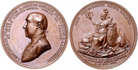 Anhalt - Dessau Leopold Friedrich Franz 1751-1817 Bronzemedaille 1801 (v. Loos) auf sein 50-jähriges Regierungsjubiläum Mann 917 (Au). Sommer A84. 
w...